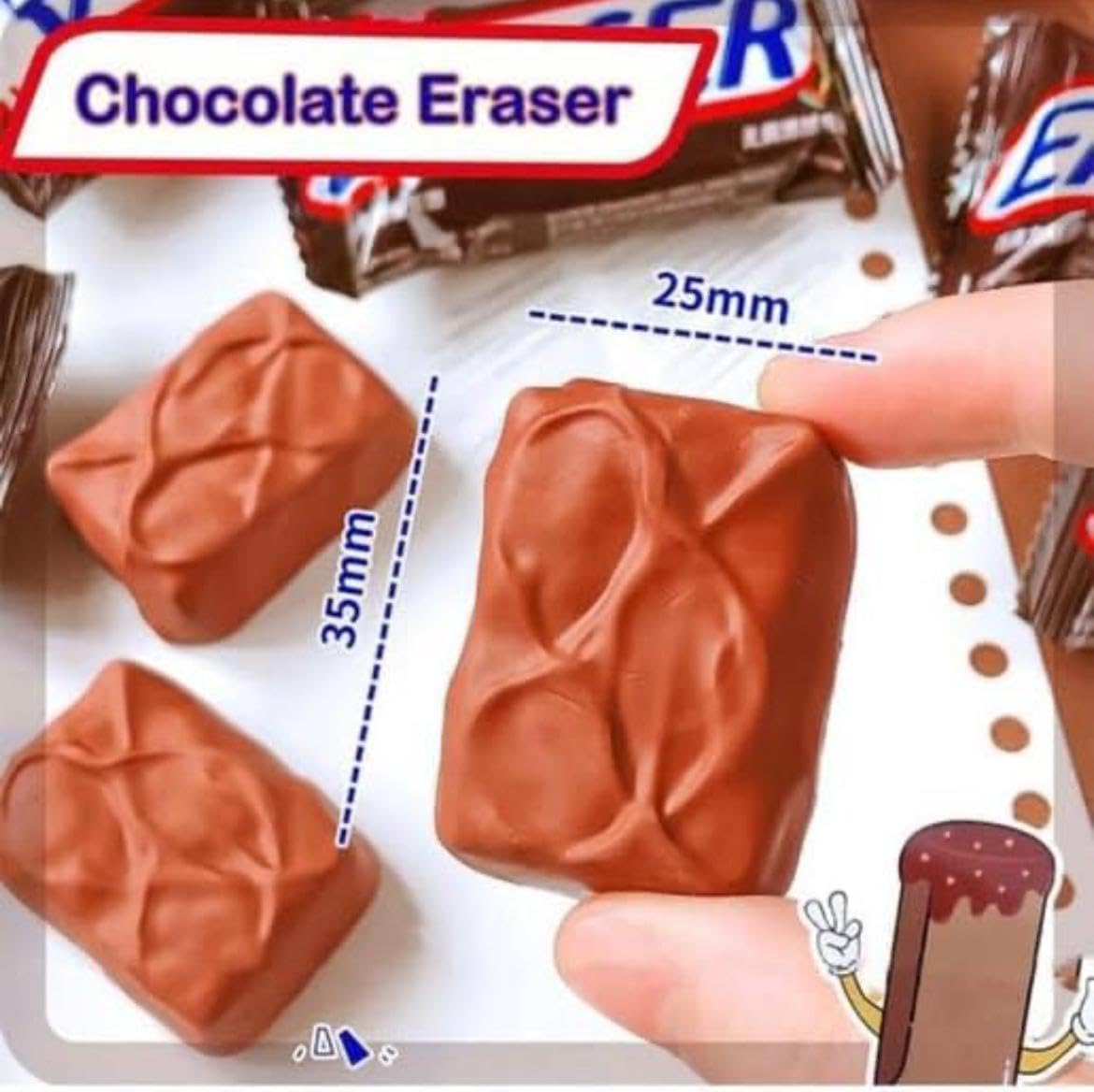 Chocolate Shaped Erasers Snickers