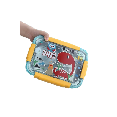 Dinosaur Bento Lunch Box for Kids – 3 Compartments with Spoon (Dino) - Kiddospedia