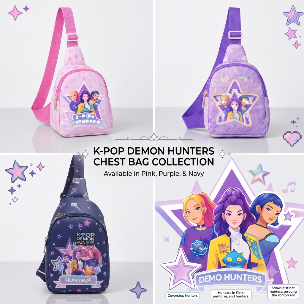 K-Pop Demon Huntrex Crossbody Chest Bag for Kids | Kiddospedia