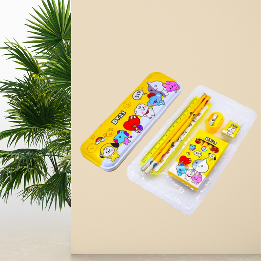 BT21 Stationery Combo - Gift Set + Superhero Pencil & Pen - Kiddospedia