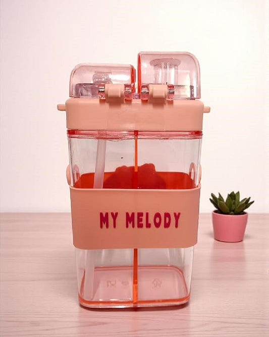 Melody Bottle for Kids, BPA free Bottle, Kids Sipper with Dual Nozzle Design, Water Bottle with Straw, Capacity 500 ML