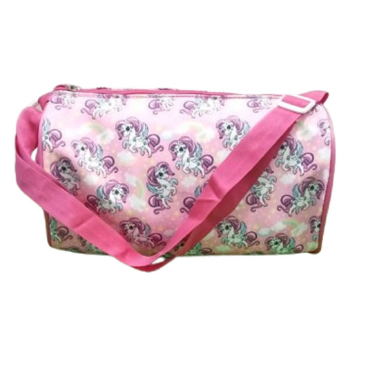 Pink bag with unicorn pattern on a white background