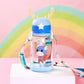 Sipper with Straw for Kids, Cartoon Print Water Bottle – BPA-Free & Leakproof (400 ML) - Kiddospedia