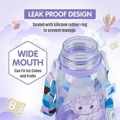 Sipper with Straw for Kids, Cartoon Print Water Bottle – BPA-Free & Leakproof (400 ML) - Kiddospedia