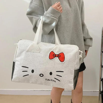 Hello Kitty Travel Bag , Cartoon Duffle Bag for Girls, Large Capacity Bag, Fashionable Gym & Travel Tote Bag