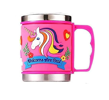 Embossed Unicorn Mug, 3D Cartoon Character Silicone Mug for Kids | Unbreakable Embossed Plastic Coffee Mug | BPA-Free, Lightweight & Durable