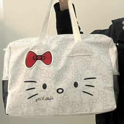 Hello Kitty Travel Bag , Cartoon Duffle Bag for Girls, Large Capacity Bag, Fashionable Gym & Travel Tote Bag