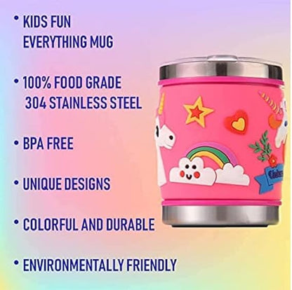Embossed Unicorn Mug, 3D Cartoon Character Silicone Mug for Kids | Unbreakable Embossed Plastic Coffee Mug | BPA-Free, Lightweight & Durable