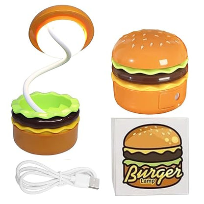Burger Shape LED Table Lamp for Kids, Rechargeable with Attached Sharpener (Pack of 1) Kiddospedia