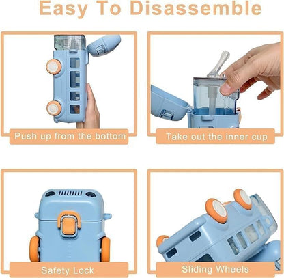 Bus Water Bottle for Kids with Strap (500ML) - Kiddospedia