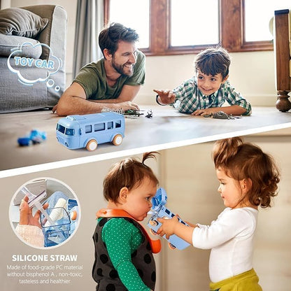 Bus Water Bottle for Kids with Strap (500ML) - Kiddospedia