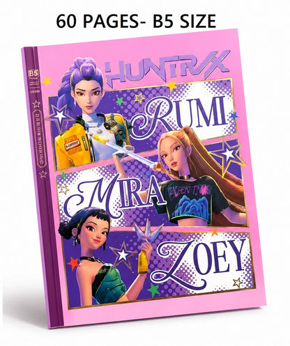 Huntrix K-Pop School Combo for Kids | Backpack, Bottle,Notebook & Stationery Set | Kiddospedia