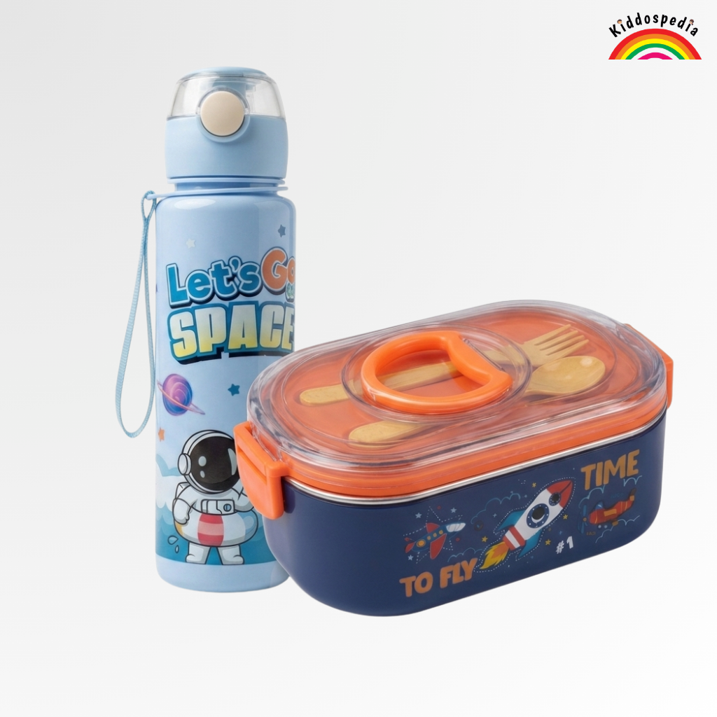 Space Lunch Box & Water Bottle Combo for Kids | Kiddospedia