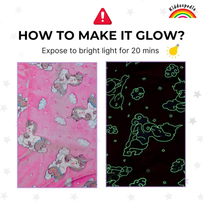 Glow in Dark Unicorn & Space Blanket for Kids | Kiddospedia