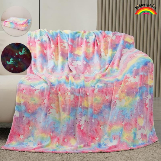 Glow in Dark Unicorn & Space Blanket for Kids | Kiddospedia