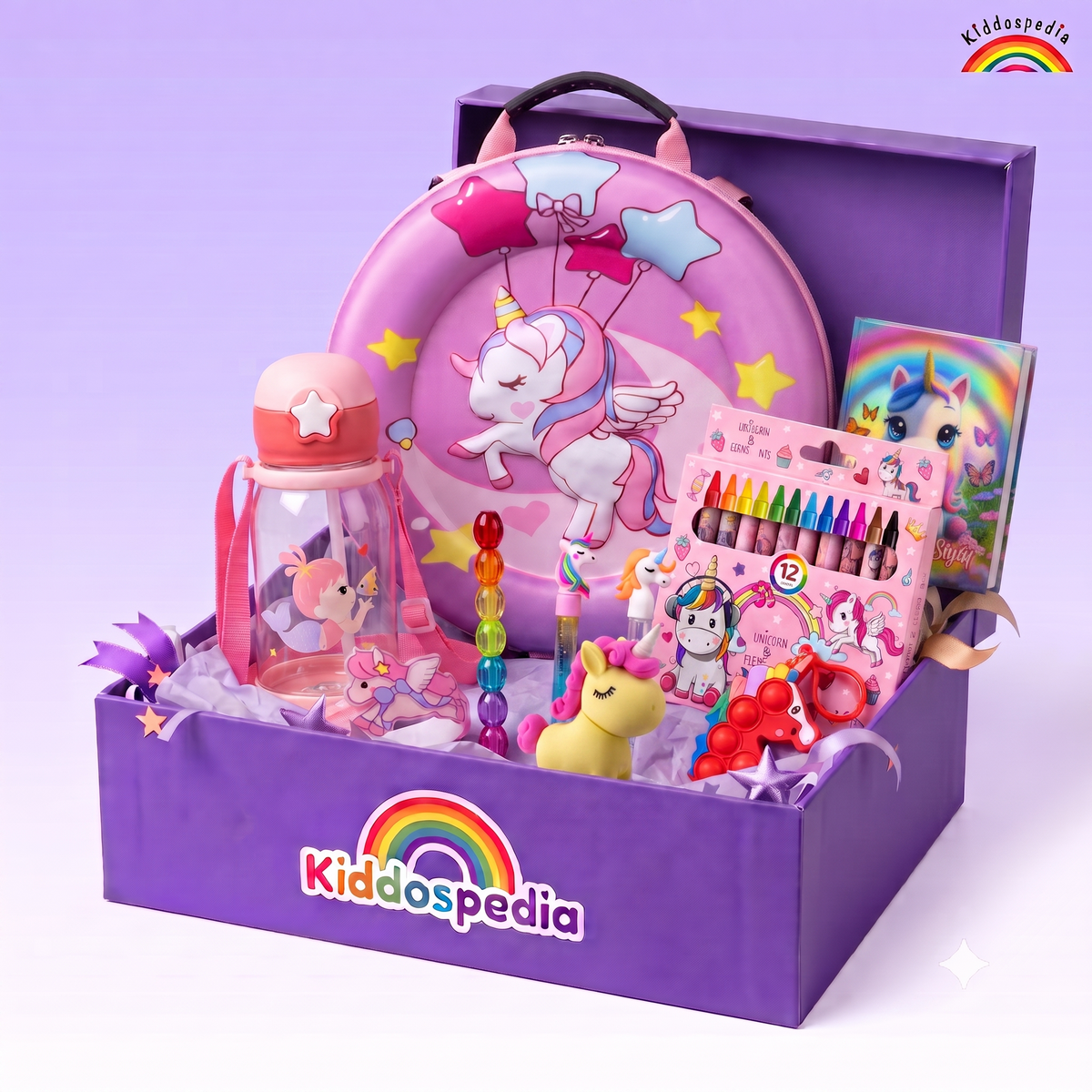 Unicorn Gift Hamper – 10 Items Gift Combo for Kids | Unicorn Collection | Kiddospedia