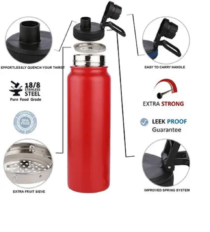 Stainless Steel Flask Double Wall Bottle (1000ml) - Kiddospedia