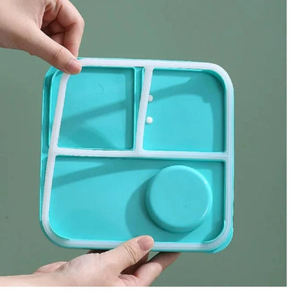 Dinosaur Kids Lunch Box – 3 Steel Compartments, Leakproof, 750ml + 70ml - Kiddospedia