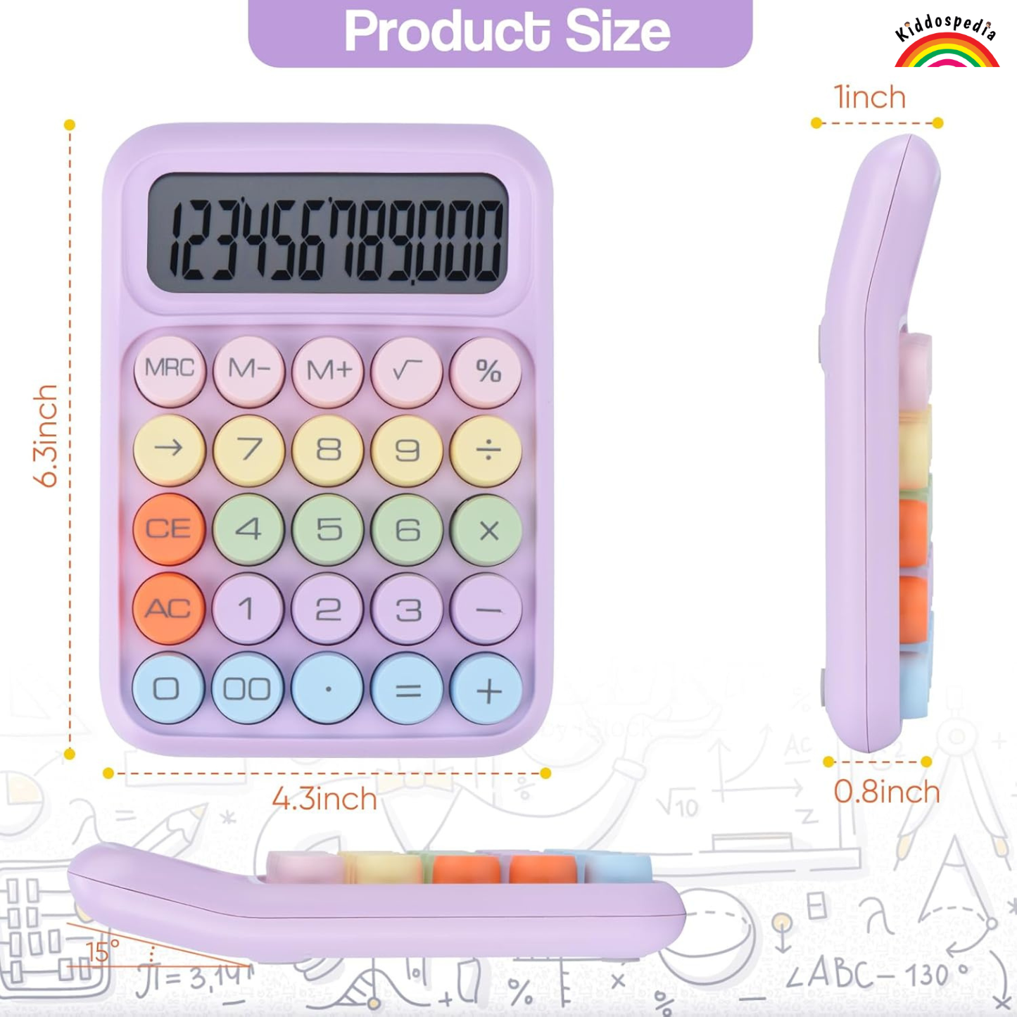 Colorful Candy Mechanical Calculator | Cute Stationery – Kiddospedia