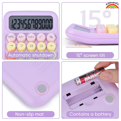 Colorful Candy Mechanical Calculator | Cute Stationery – Kiddospedia