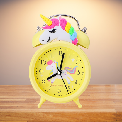 Unicorn Twin Bell Analog Alarm Clock with Backlight - Kiddospedia