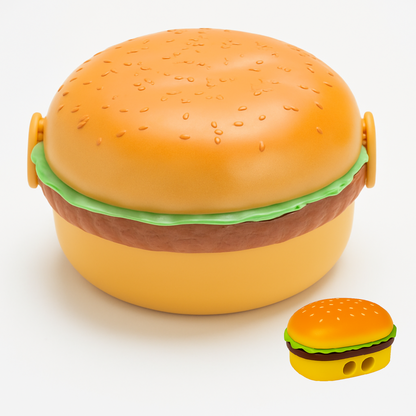 Burger Lunch Box + Sharpener Combo - Kiddospedia