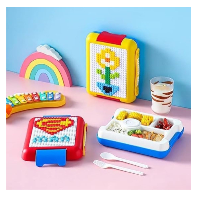 LEGO LUNCH for kids ,Leak-Proof Lunchbox ,BPA free 4 Compartments Lunch Box - Kiddospedia