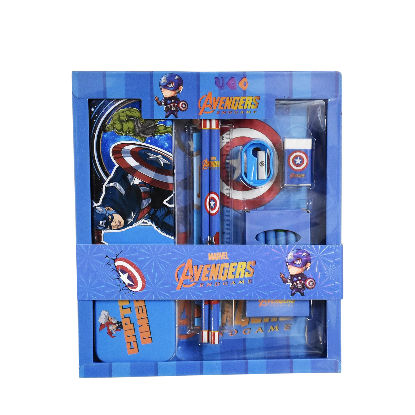 FCB Kids School Combo | Hard-shell Bag | Avenger Stationery| Bottle | Duck Lunch Box - Kiddospedia