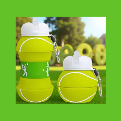 Football Shaped Collapsible Water Bottle – Portable Sports Sipper (500ml) - Kiddospedia