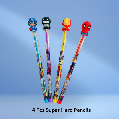 Superhero Pencils for Kids – Birthday Return Gifts by Kiddospedia