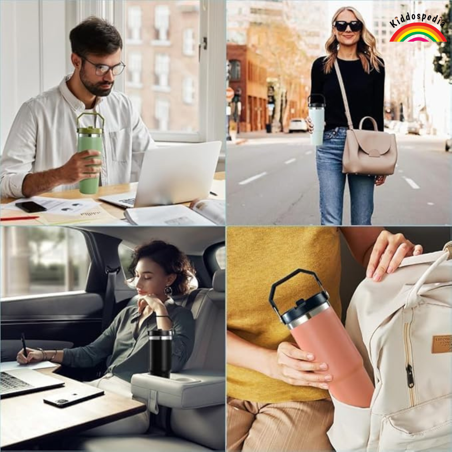 Leak-Proof Steel Insulated Tumbler with Handle | Hot & Cold – Kiddospedia