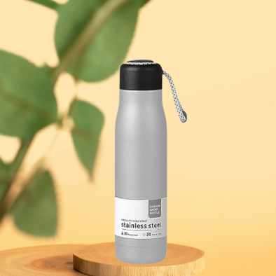 Stainless Steel Insulated Water Bottle – 550ml with Handle - Kiddospedia