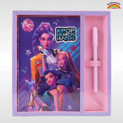 K Pop Demon Huntrix Gift Set | A5 Diary & Pen Gift Box | Kiddospedia