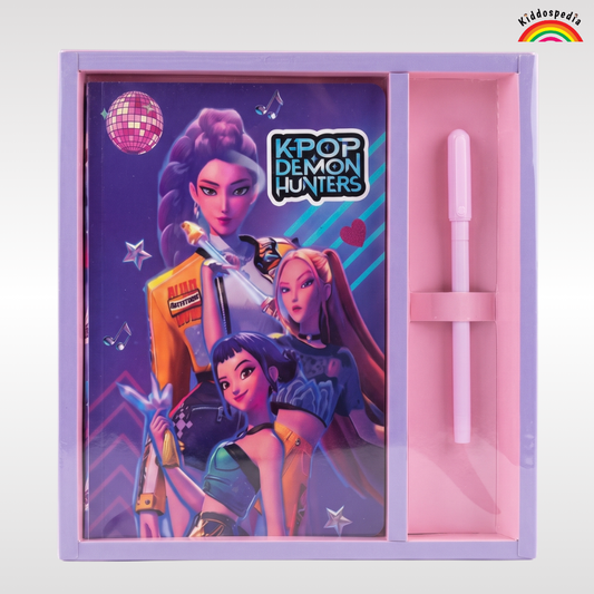 K Pop Demon Huntrix Gift Set | A5 Diary & Pen Gift Box | Kiddospedia