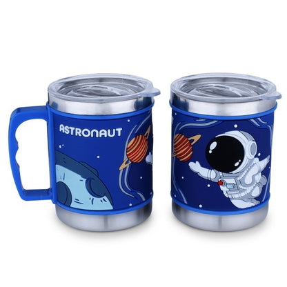 Embossed Astronaut Mug, 3D Cartoon Character Silicone Mug for Kids | Unbreakable Embossed Plastic Coffee Mug | BPA-Free, Lightweight & Durable, Space Theme Mug for Kids