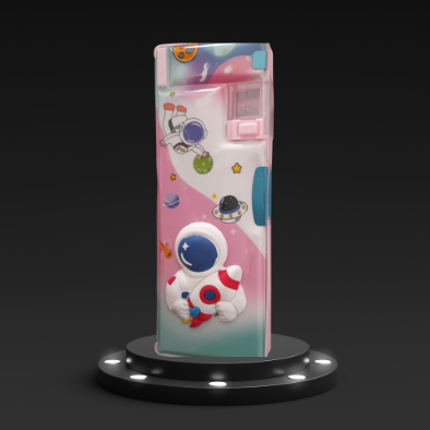 Pink Squishy Astronaut Pencil Box Front View – Kiddospedia