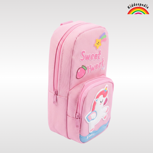 Unicorn Pencil Pouch for Kids | Cute Pencil Case with Zipper for Girls | Multi Utility School Stationery Pouch | Kiddospedia