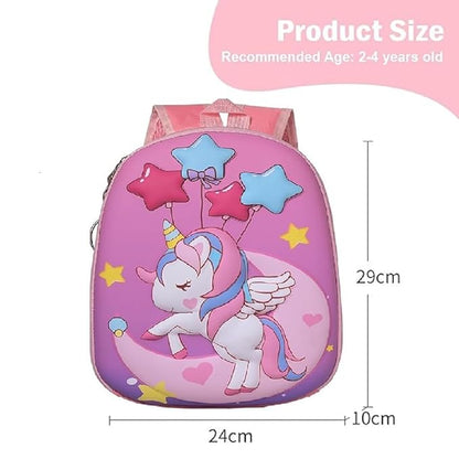 Unicorn Hard shell 3D School Bag for Girls (2–7 Yrs) - Kiddospedia