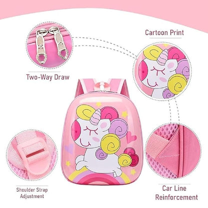 Unicorn Hard shell 3D School Bag for Girls (2–7 Yrs) - Kiddospedia