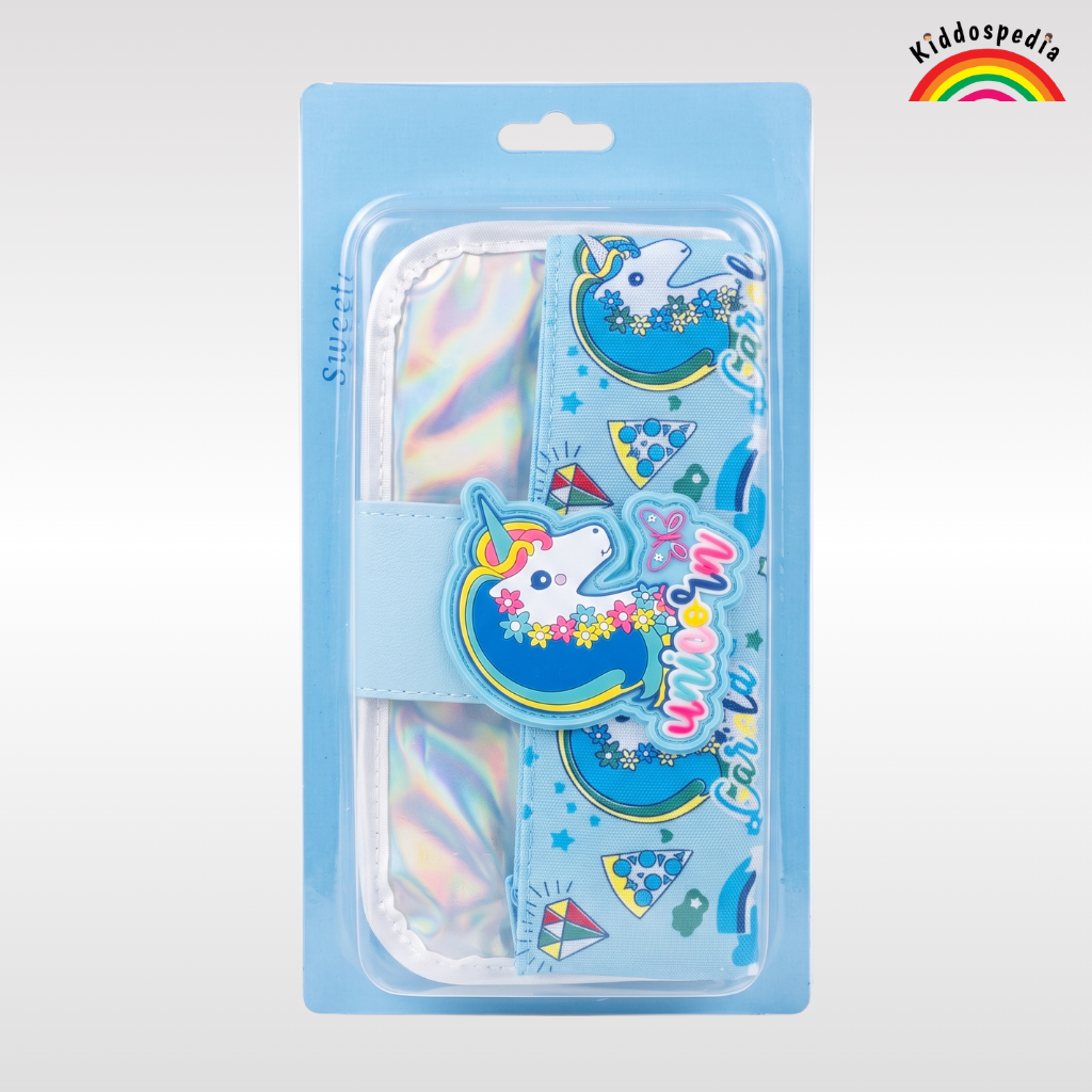 Unicorn Pencil Pouch for Kids | Cute Pencil Case with Zipper for Girls | Multi Utility School Stationery Pouch | Kiddospedia