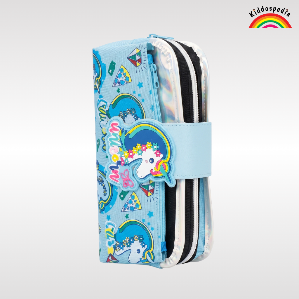 Unicorn Pencil Pouch for Kids | Cute Pencil Case with Zipper for Girls | Multi Utility School Stationery Pouch | Kiddospedia