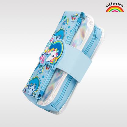 Unicorn Pencil Pouch for Kids | Cute Pencil Case with Zipper for Girls | Multi Utility School Stationery Pouch | Kiddospedia