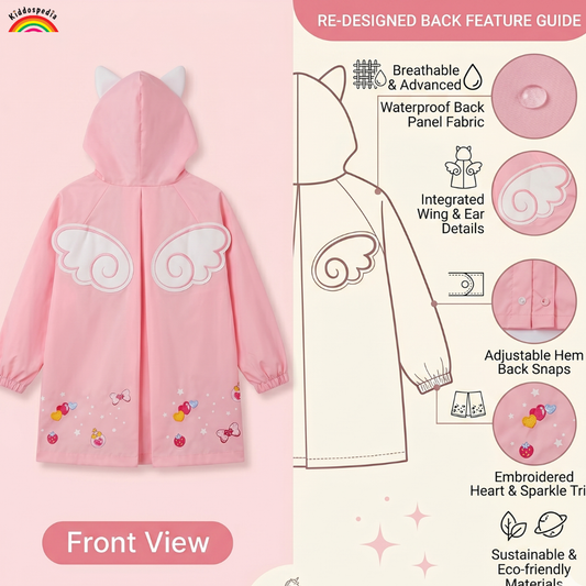 Unicorn Cartoon Waterproof Raincoat for Kids | Kiddospedia