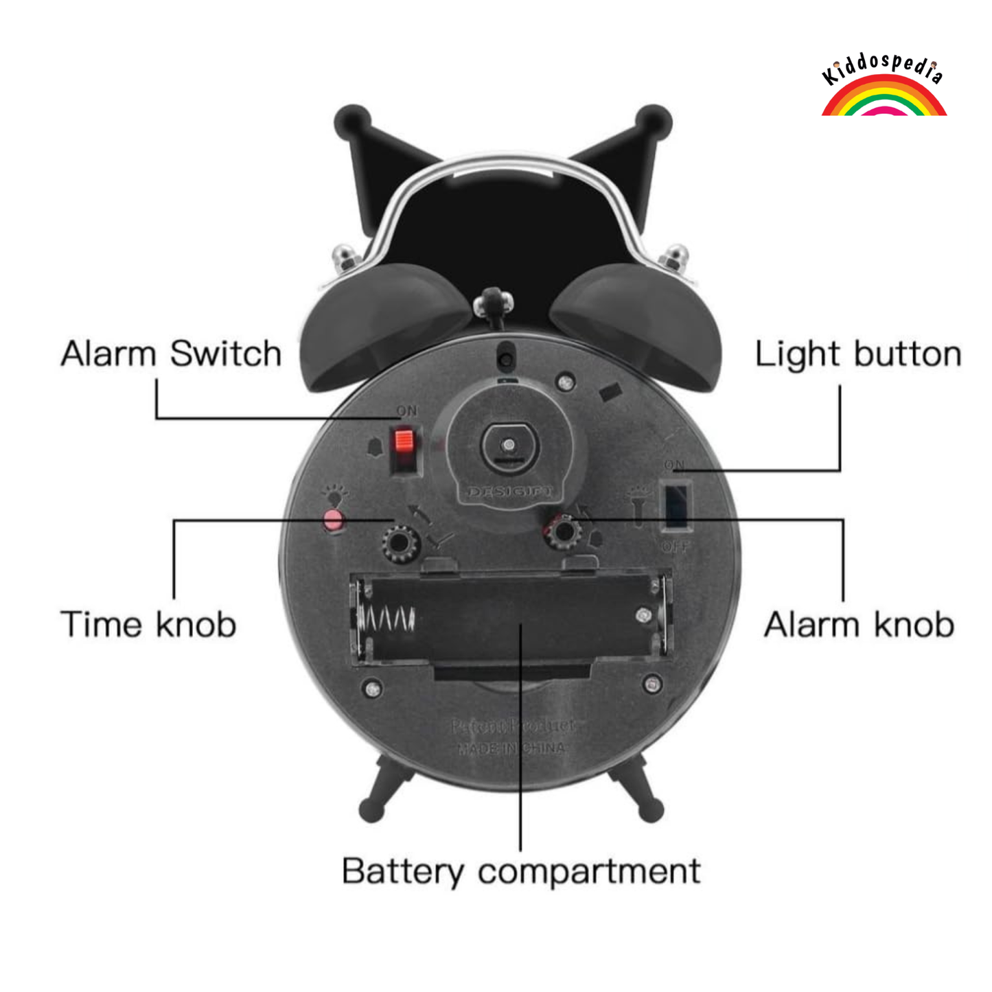 Kuromi Alarm Clock with Light | Cute Kids Bedside Clock – Kiddospedia