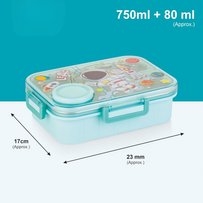 Premium Kids Space Lunch Box | Stainless | BPA-Free | Leakproof with Spoon - Kiddospedia