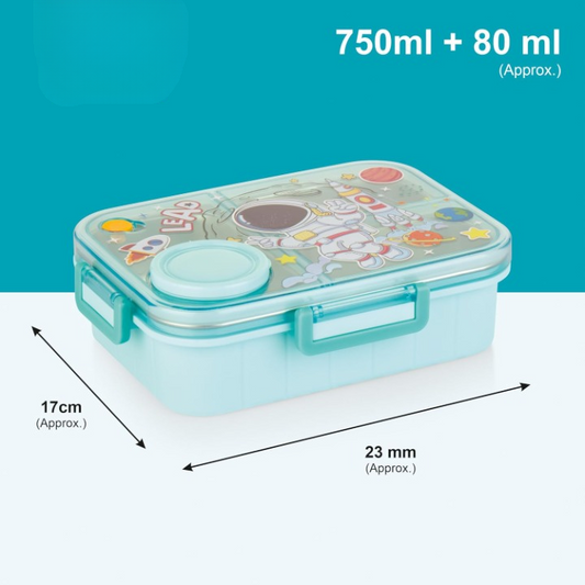 Premium Kids Space Lunch Box | Stainless | BPA-Free | Leakproof with Spoon - Kiddospedia