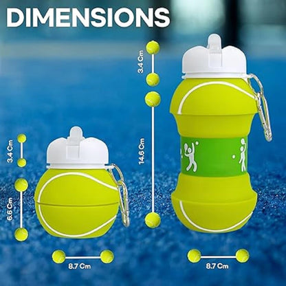 Football Shaped Collapsible Water Bottle – Portable Sports Sipper (500ml) - Kiddospedia