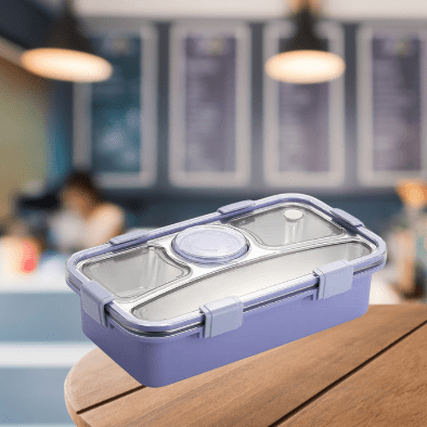 Bento Insulated Stainless Steel Lunchbox with 3 Compartment ,Small Sauce Bowl and Cutlery Set - Kiddospedia