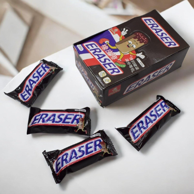 Chocolate Shaped Erasers Snickers Style – Pack of 4 | Kiddospedia