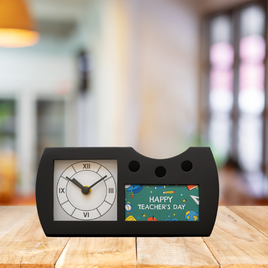 Unique Teacher's Day Gift – Clock with Pen Stand Kiddospedia